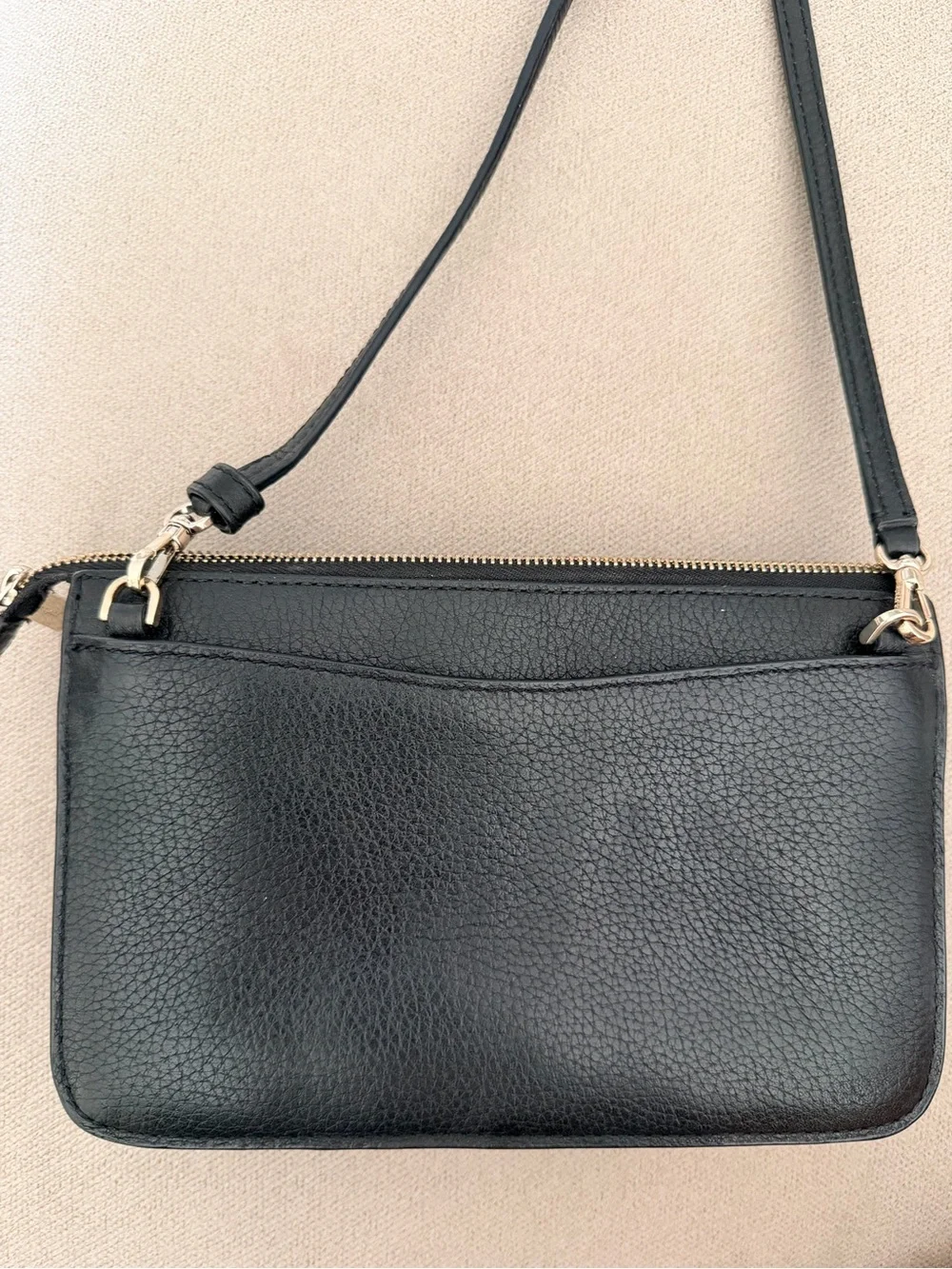 kate spade black pebbled leather crossbody wallet bag - Picture 5 of 7